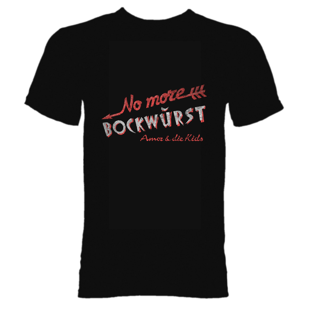T-Shirt Retro "Amor & die Kids - No more Bockwurst"